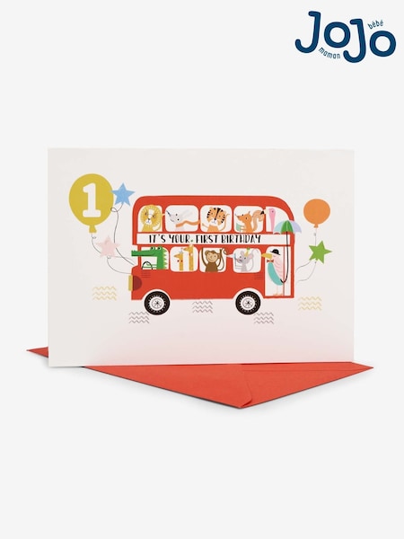 JoJo Maman Bébé Bus 1st Birthday Greetings Card (567937) | €5