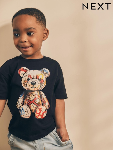 Črna Bear - 100% Cotton Short Sleeve Character T-Shirt (3mths-7yrs) (568332) | € 4 - € 6