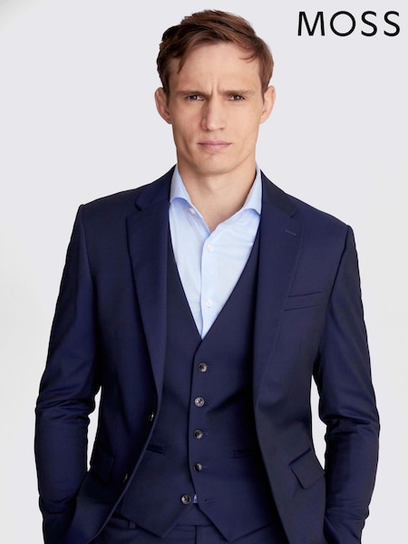 MOSS Ink Blue Slim Suit Jacket (568445) | €170