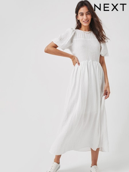 White Textured Midi Summer Dress (568546) | €9