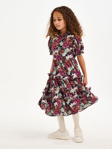 Nicole Miller Red Printed Flower Dress (569184) | €27 - €30
