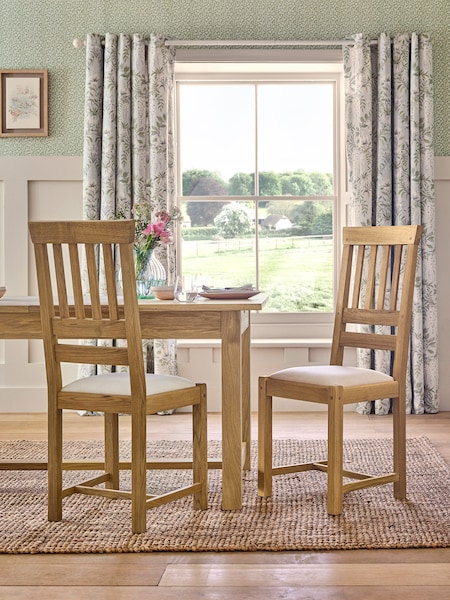 Laura Ashley Set of 2 Oak Milton Dining Chairs (569419) | €536