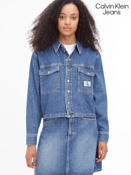 Calvin Klein Jeans Blue Cropped Utility Denim Shirt (569460) | €54