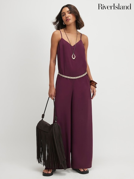 Κόκκινο - River Island Ολόσωμη φόρμα Cupro Cami