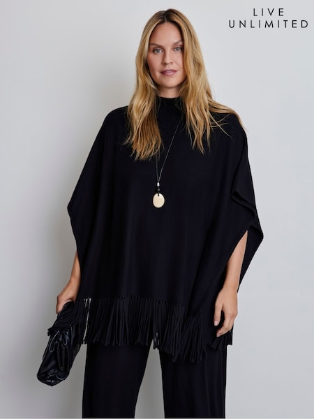 Black - Live Unlimited Fringe Poncho