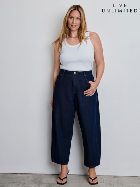 Blue - Live Unlimited Denim Barrel Jeans