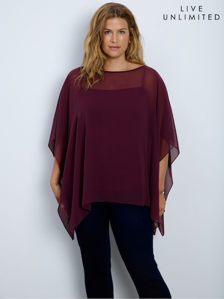 Red - Live Unlimited Cape Overlay Poncho