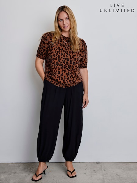 Animal - Live Unlimited Leopard Print Short Sleeve Knitted Jumper