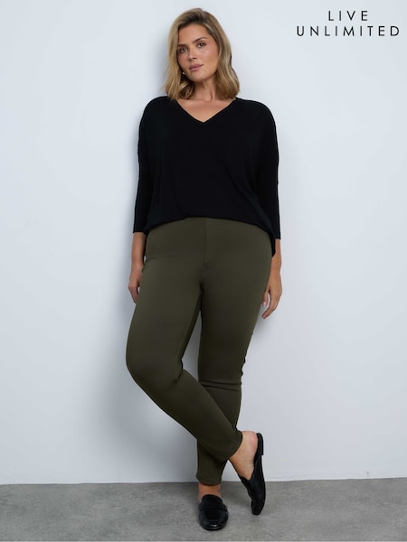 Green - Live Unlimited Khaki Regular Jeggings
