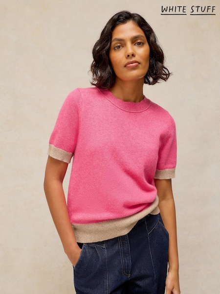 Růžová - White Stuff Sansa Knitted T-shirt