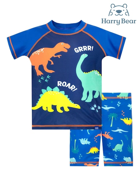 Harry Bear Blue Dinosaur Print Boys Two Piece Swim Set (570934) | R$ 170