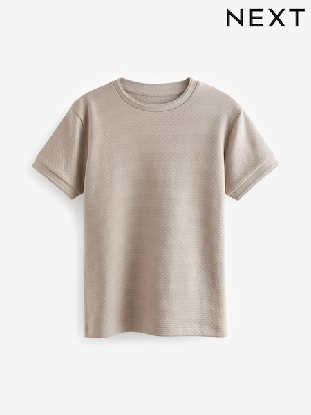 Natural Short Sleeve Textured T-Shirt (3-16yrs) (571069) | € 6 - € 9