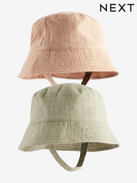 Salbeigrün/Aprikosenorange - Baby Bucket Hats 2 Pack (0mths-2yrs) (571396) | 11 €