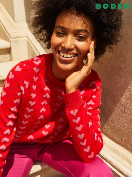 Boden Red Jacquard Jumper (571459) | € 34