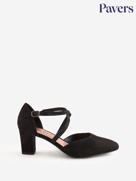Black - Pavers Closed-toe Block Heels