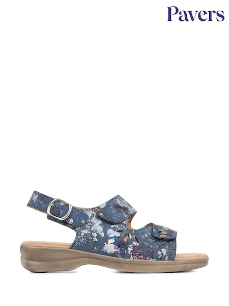 Pavers Easy FIt Blue Divina Extra Wide Fit Fully Adjustable Slingback Sandals (571589) | €57