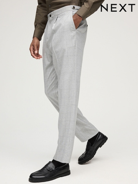 Grey Check Button Side Adjuster Trousers (571626) | €7