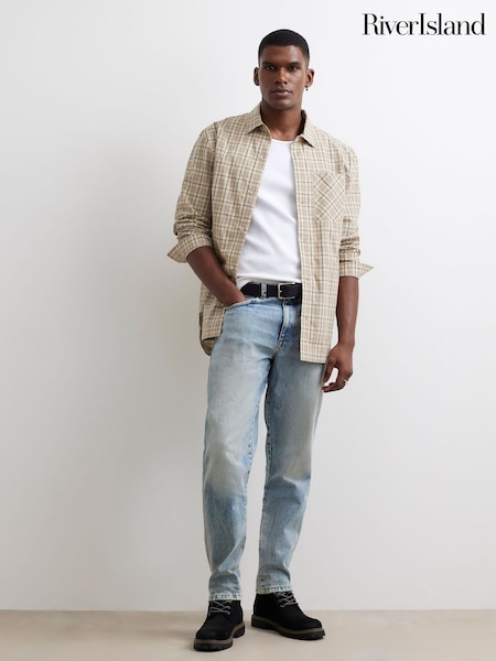 أزرق - Regular River Island Tapered Fit Jeans