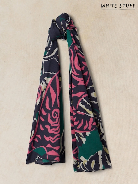 Pink - White Stuff Mia Midweight Printed Scarf