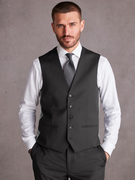 Black Signature Wool Suit: Waistcoat (571963) | €26