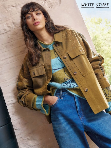 Green - White Stuff Jade Embroidered Jacket