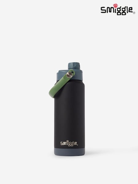 Black - Smiggle Discover Squiggle Stainless Steel Insulated Drink Bottle 720ml