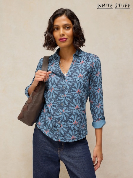 Blue - White Stuff Annie Cotton Jersey Shirt