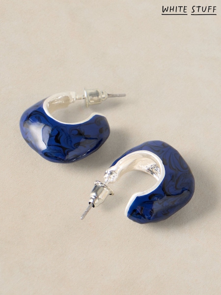 Blue - White Stuff Beau Huggie Earrings