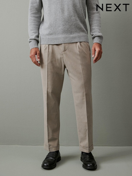 Нейтральный - Relaxed Fit Brushed Flannel Trousers (572440) | €4