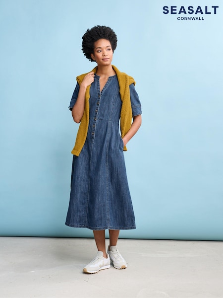 Seasalt Cornwall Blue Wightwick Denim Midi Dress (572570) | €56