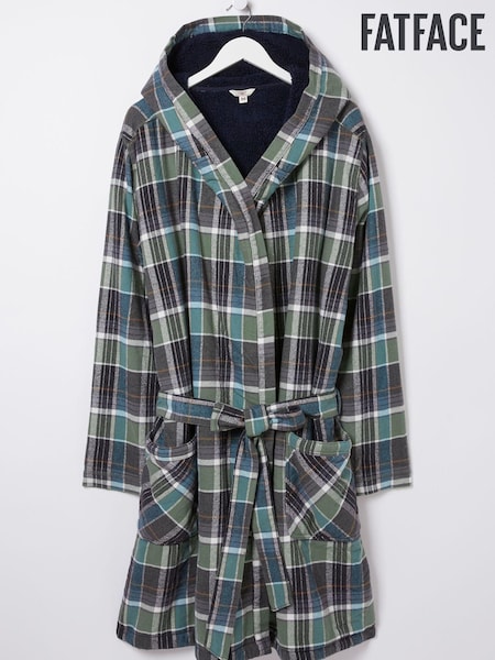 FatFace Green Southsea Fleece Checked Robe (572645) | €43.50