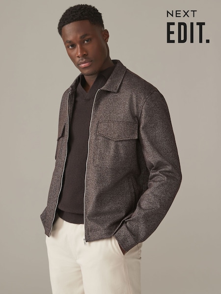 Brown EDIT Jersey Shacket (572718) | €21