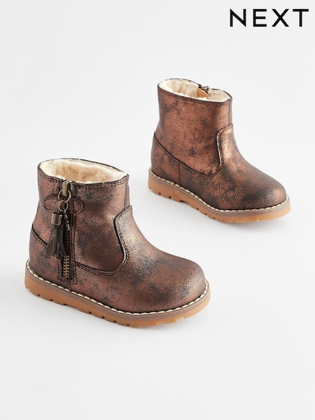 Бронзово-коричневый - Warm Lined Tassel Detail Zip Boots (572747) | €7 - €8