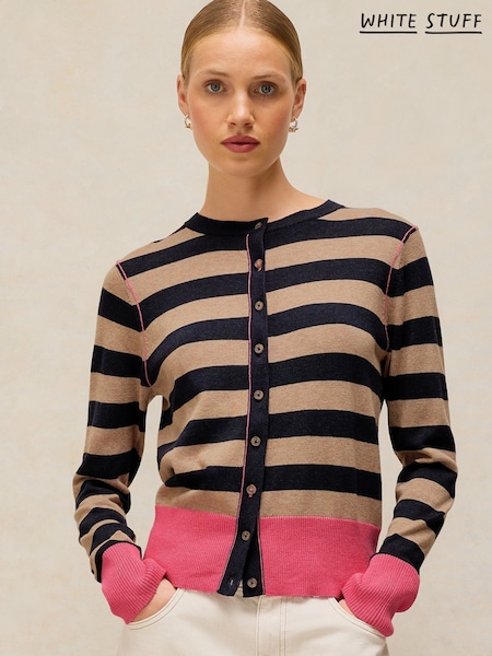 Blue - White Stuff Lois Stripe Cardigan