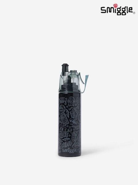 Black - Smiggle Discover Insulated Stainless Steel Spritz Drink Bottle 500ml