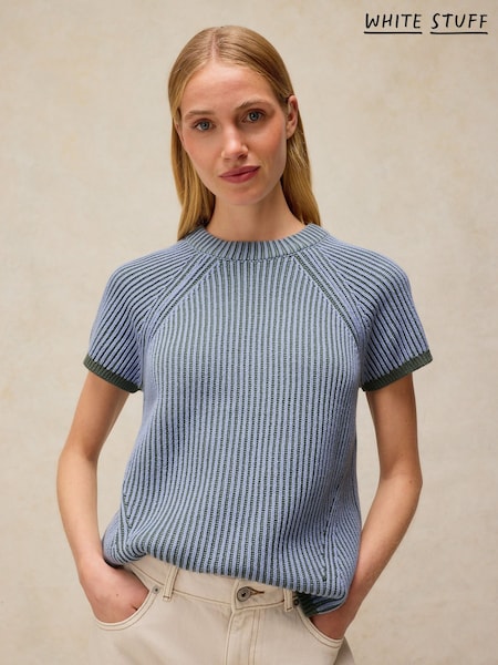 Blau - White Stuff Plated T-shirt
