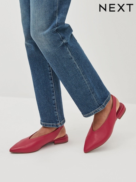 Red Forever Comfort® Leather Flat Slingbacks (572864) | €15