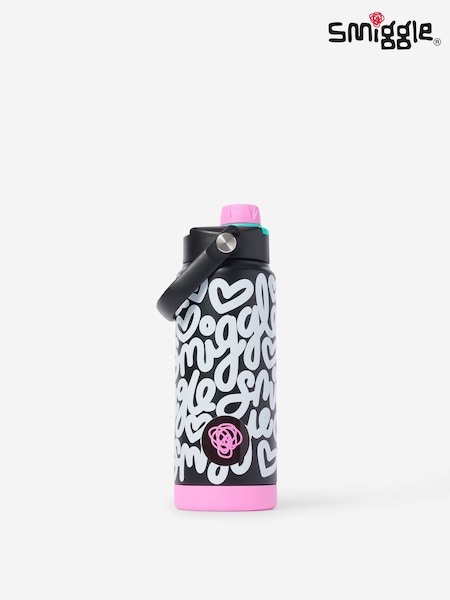 Black - Smiggle Squiggle Insulated Stainless Steel Drink Bottle 720ml