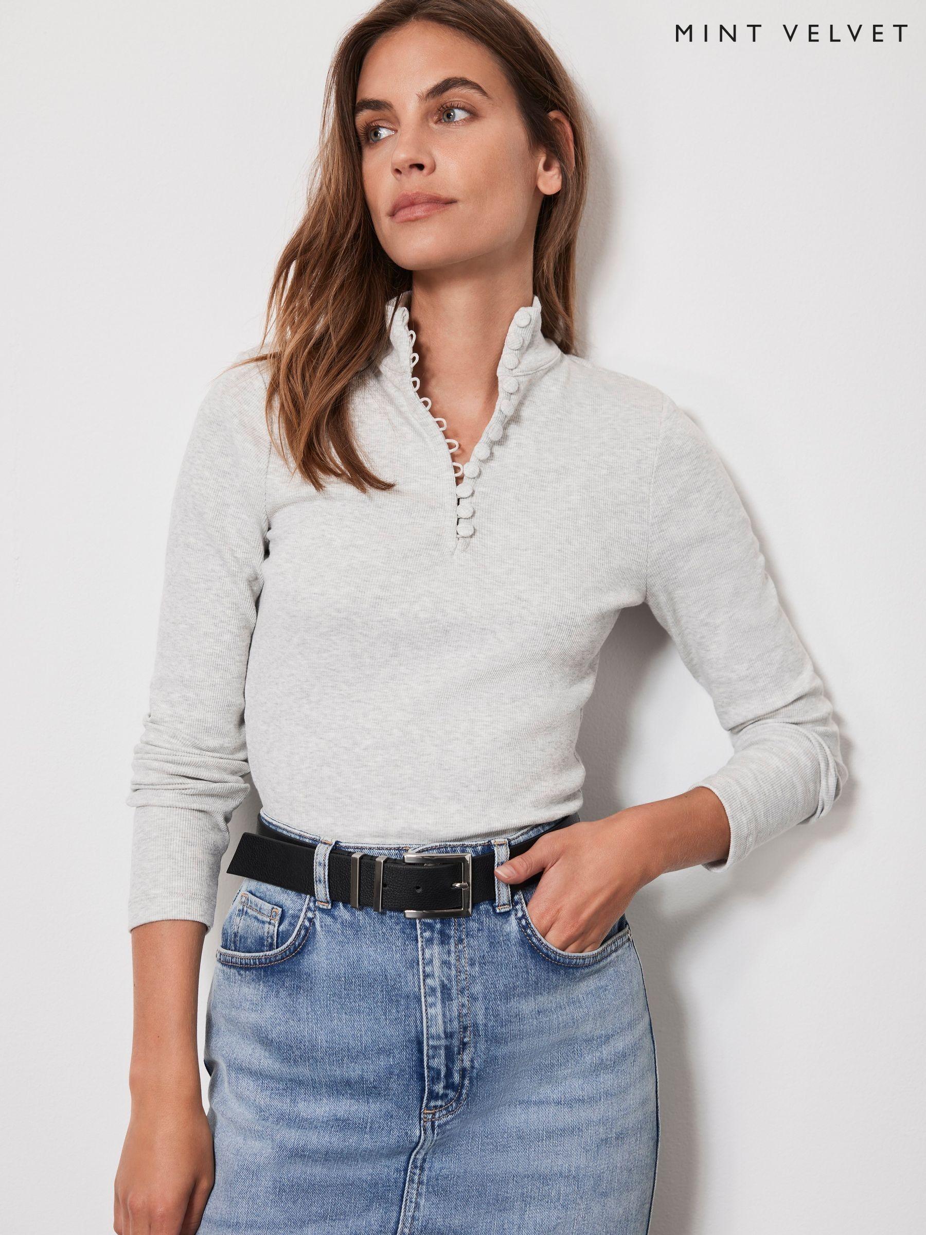 Women s Mint Velvet Long Sleeve Cotton Casual Tops Next Luxembourg