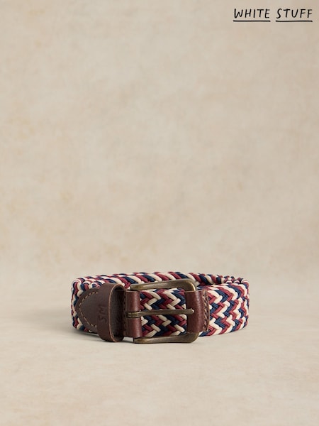 Natural - Regular White Stuff Woven Elasticated Belt