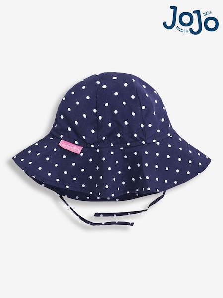 JoJo Maman Bébé Girls' Dot Floppy Sun Hat (573042) | €23