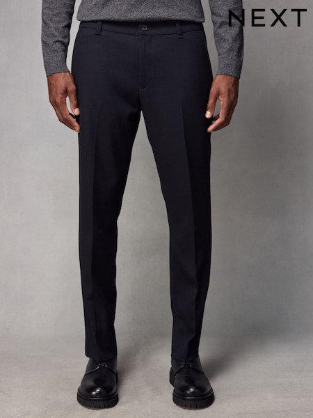 Navy Blue Elasticated Waist Smart Wool Blend Joggers (573106) | kr595