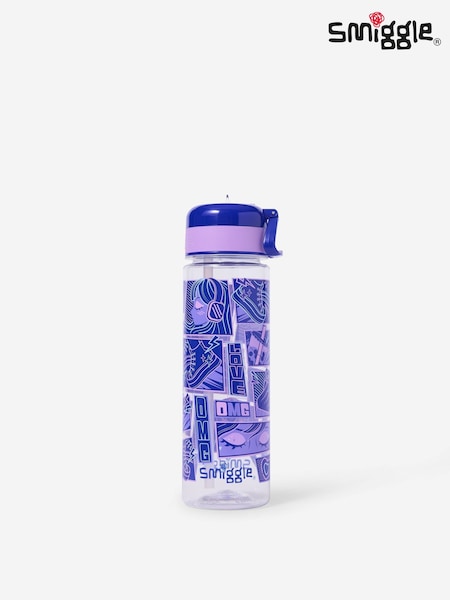 Roxa - Garrafa de plástico para bebidas Smiggle Discover 650ml