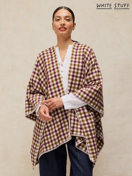 Verde - Poncho de cuadros de White Stuff