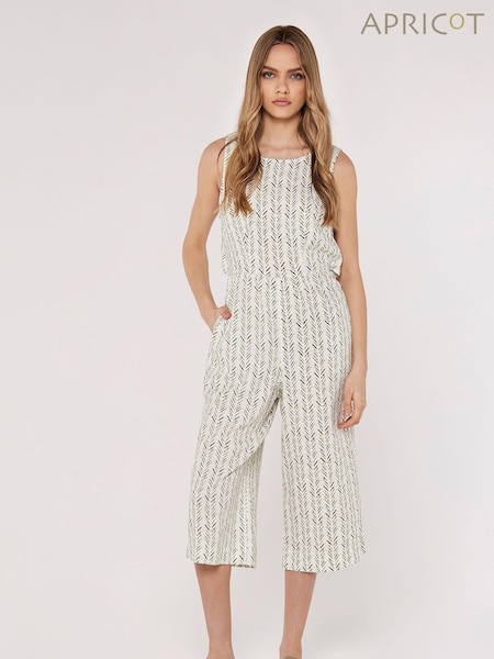 Apricot Cream Batik Chevron Button Jumpsuit (573485) | €24