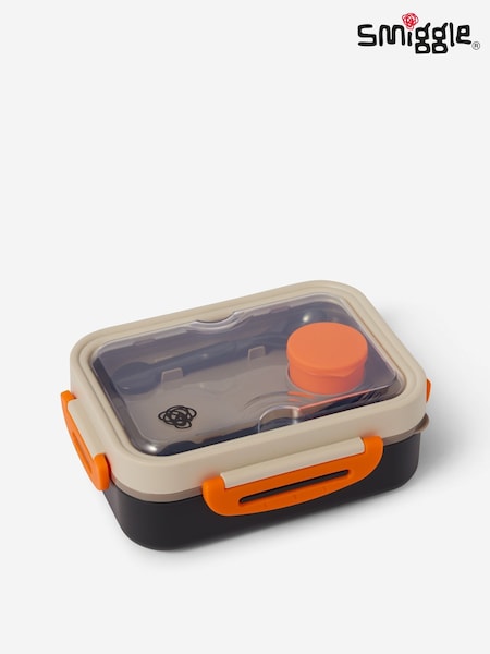 Negro - Fiambrera bento de acero inoxidable Smiggle con cubiertos