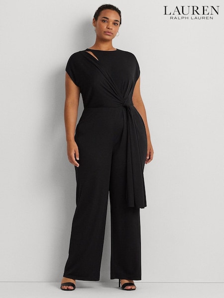 Lauren Ralph Lauren Tie Front Jersey Wide Leg Jumpsuit (574308) | €133