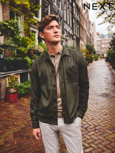 Dark Green Faux Suede Shacket (574525) | €23