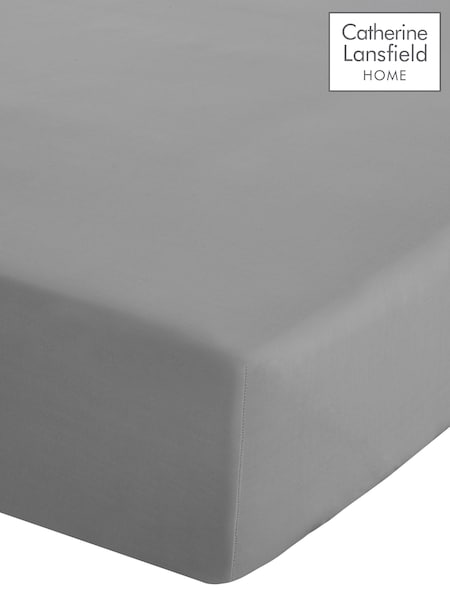 Catherine Lansfield Grey Percale Fitted Sheet (574539) | €16 - €25