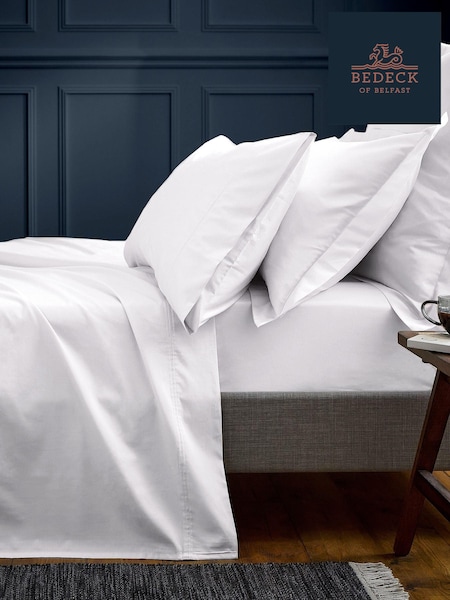 Bedeck of Belfast White Bob 600 Thread Count Egyptian Cotton Flat Sheet (574582) | €73 - €106